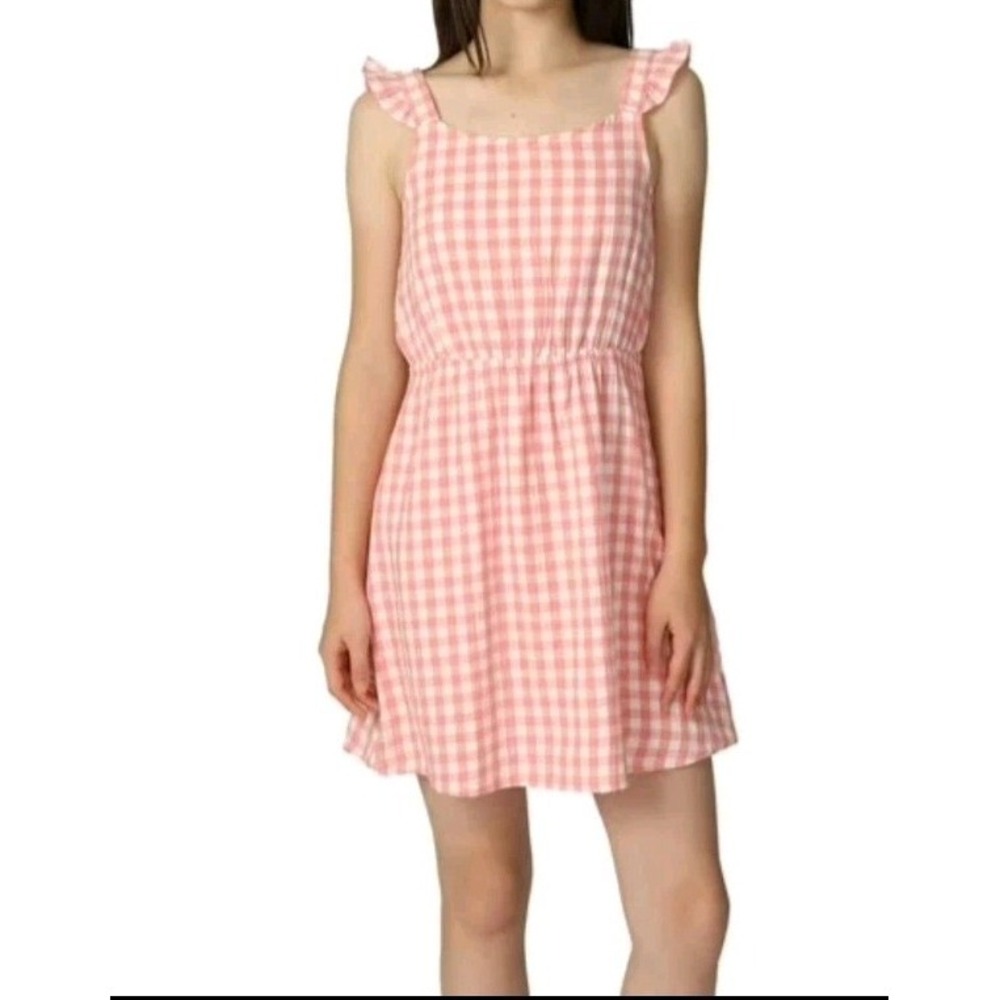 GAP Girl's Dress, Pink Gingham Cotton Sundress, Large 10/12, Cottagecore